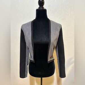 Women's Black and Grey Velvet bebe Blazer, Size Small